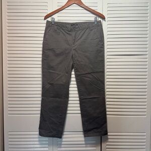 Gap Audrey Womens Pants Gray Solid Cropped Chino Slacks Cotton Casual Size 8